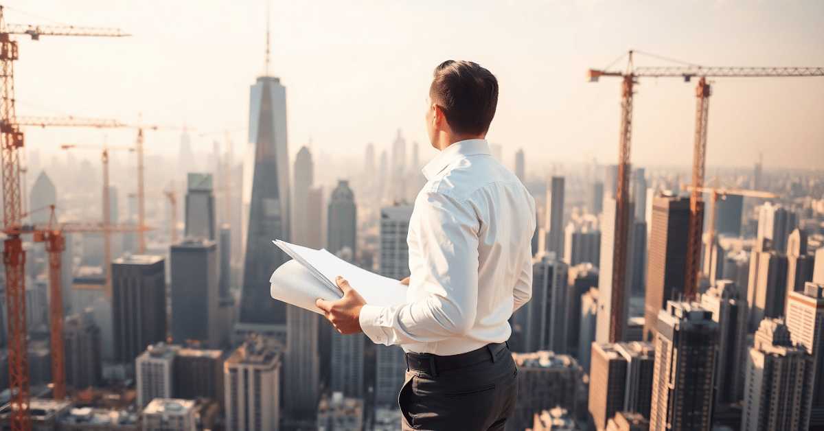 city planner overlooks cityscape