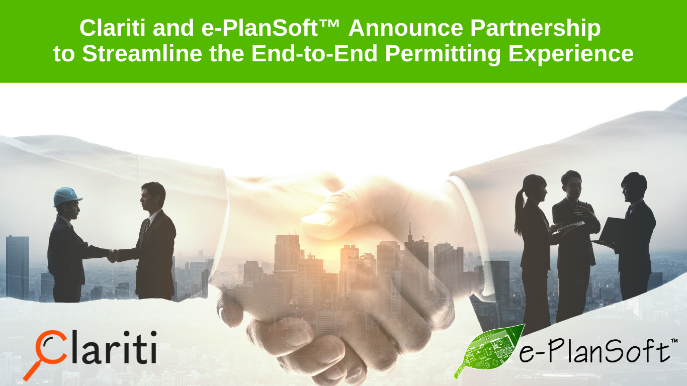 Clariti and e-PlanSoft™ Announce Partnership to Streamline the End-to-End Permitting Experience - e-PlanSoft